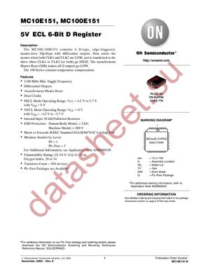 MC100E151FNG datasheet  